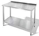 Стол ПРОФСИТИ 900х700, полка нерж, борт, на проф. нерж. трубе 30х30, неразборный, после эксплуатации
