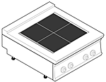 Плита электрическая четырехконфорочная TECNOINOX PCU8E9, 316139