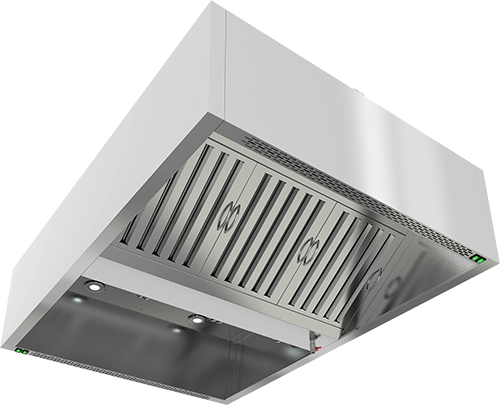 Зонт вытяжной островной коробчатый HICOLD ЗКВОО-1514 с подсветкой + приток