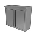 Шкаф настенный с распашными дверцами GASTROLUX ШН-103.5/Р 1000х350х600, промежуточная полка, нерж. сталь AISI 430