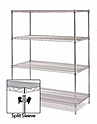 Стеллаж 4 полки METRO 4 x 2436NC + 4 x 86P 914х610х2200 мм