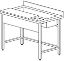 Стол для рыбы и мяса АЛТЭК СРМ 12/7/8,5 объемный борт 100х20, сварная мойка 1000х290х200, отв. д/отходов, неразборный