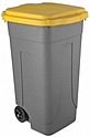 Контейнер для мусора MOBIL PLASTIC 80-GIA серый, жёлтая крышка (без педали)