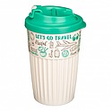 Стакан для горячих напитков RESTOLA 450 мл с клапаном и декором "Travel", 433277309