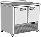 Стол холодильный ФИНИСТ СХСн-700- 2, 2 двери (негастронорм), борт, колеса
