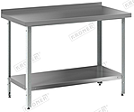 Стол производственный пристенный полка сплошная серии "ЭКОНОМ" KRONER СПЭ 1200/600 СП