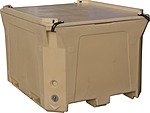 Контейнер изотермический ТАРА.РУ 1000 литров, бежевый, с крышкой, RIC 1000