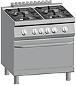 Плита газовая 4-конфорочная с электрическим духовым шкафом 700 серия ATA K7MCU10FF