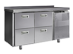 Стол среднетемпературный холодильный ФИНИСТ СХС-700- 0/4, 4 ящика, без борта, задняя стенка из нерж стали