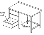 Стол производственный АЛТЭК С 3/3Я 15/8/8,5 6 ног, справа 3 ящика