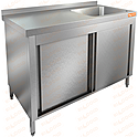 Стол производственный закрытый купе с моечной ванной HICOLD НСЗК1М-12/6БП