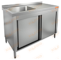 Стол производственный закрытый купе с моечной ванной HICOLD НСЗК1М-9/7БЛ