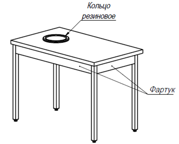 Стол для сбора отходов АЛТЭК СОЛ 15/7-Р без обвязки, фартук с 4-х сторон