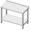Стол производственный SIMECO Бизнес CE0406БП 400х600х850 с бортом, с полкой