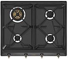 Панель варочная газовая  SMEG HOME SRV864AOGH, 60 см, антрацит, фурнитура латунная