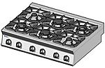 Плита газовая 6-ти конфорочная TECNOINOX PCG12G9, 313005