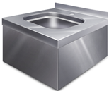 Рукомойник настенный АЛТЭК РН 4/3,1/1,5 без смесителя, борт, одна сварная мойка 300х240х150, отв. под смеситель