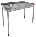 Стол нержавеющий пристенный с бортом для сбора отходов HICOLD НДСО-10/6БЛ