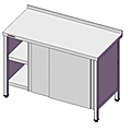 Стол производственный закрытый SIMECO Бизнес СЗE1507БК 1500Х700Х850 с бортом, двери-купе