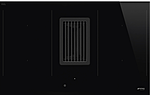 Панель варочная индукционная SMEG HOME HOBD482D, со встроенной вытяжкой, 83 см, Multizone, прямой край
