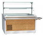 Прилавок для холодных закусок ABAT ПВВ(Н)-70Х-03-НШ + комплект колёс 21000001912 + стенка передняя Орех ЭМК-70Х-01 210000001956