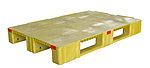 Паллет ТАРА.РУ 1200х800х150 мм (усиленный сплошной на 3-х полозьях) желтый, TR 1208-1-1