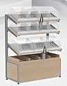 Стеллаж для выпечки STAHLER Н=1600 L=1250 с тумбой и люком для мусора