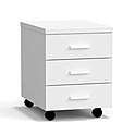Тумба подкатная 400х540х530 мм, 3 ящика, белый металл - сталь