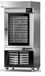 Печь конвекционная электрическая MIWE ECONO EC 6.0604 с ПУ FP, вытяжным козырьком SK-M, промежуточной камерой, расстойкой на 12 противней, на роликах