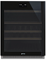 Шкаф винный встраиваемый SMEG HOME CVI638RWN2, 82 см, петли справа, черное стекло