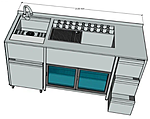 Модуль коктейльный (по эскизу) BARMADE 2130х700х900 с морозильными шкафами