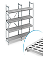 Стеллаж 4 перфорированные пластиковые полки HUPFER 1875х600х1800