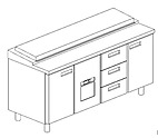 Саладетта холодильная БСВ TRSG 223 c ящиком над моноблоком