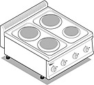 Плита электрическая четырехконфорочная TECNOINOX PCR70E7, 616005