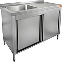 Стол производственный закрытый купе с моечной ванной HICOLD НСЗК1М-16/7БЛ