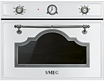Печь микроволновая SMEG HOME SF4750MBS,60 см, высота 45 см, 6 функций, белый, фурнитура состаренное серебро