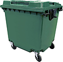 Контейнер мусорный ТАРА.РУ п/э 1100л. на колёсах, зелёный, МКТ-1100
