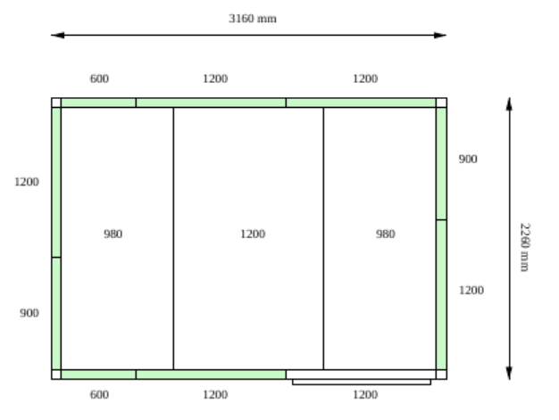 Камера холодильная POLAIR КХН - 14.49 (2260 X 3160 X 2460) 80 мм