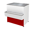 Прилавок расчетно-кассовый неохлаждаемый МХМ Таир П2629, красный, 4.331.050-10-КМ