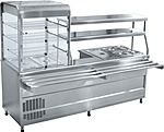 Прилавок-витрина холодильный мармитный универсальный ABAT ПВХМ-70КМУ нержавеющая сталь (2275 мм), 21000802008
