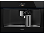 Кофемашина автоматическая SMEG HOME CMS4604NR  60 см, высота 45 см, черное стекло, медный профиль