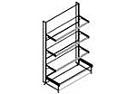 Стеллаж торцевой Be Shelf 40 S (w=400; h=1900; 7021; Ф; LED; 4*40)