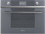 Шкаф духовой комбинированный SMEG HOME SF4102VCS с пароваркой, 60 см, высота 45 см, 14 функций, серебристое стекло Stopsol