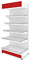 Стеллаж пристенный прямой МХМ Купец 1200х400х1600 без ограничителей, с ценникодержателями