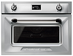 Шкаф духовой комбинированный SMEG HOME SF4920MCX1 с микроволновой печью,60см, высота 45см,нержавеющая сталь