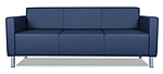 Диван трехместный Евро темно-синий матовый (искусственная кожа)