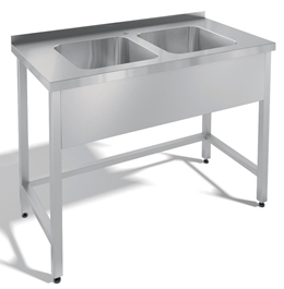 Ванна моечная АЛТЭК ВМ2 15/7/8,5 борт, мойки 600х500х300 и 500х500х300 с отв. 90